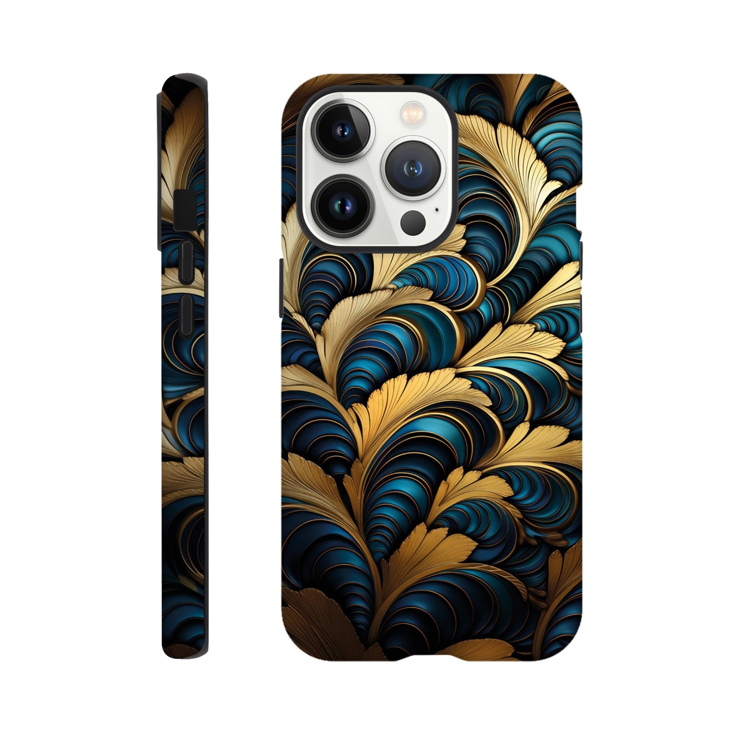 Blue and Gold art deco pattern - Phone Case sturdy