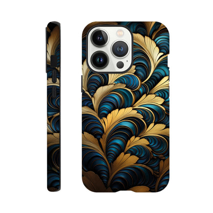 Blue and Gold art deco pattern - Phone Case sturdy