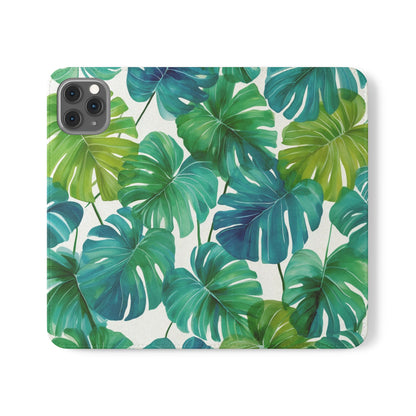 Tropical Leaf Phone Case, Flip Case for Smartphones, Modern Phone Cover, Gift for Nature Lovers, Travel Accessory, Tropical Vibes