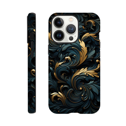 Black and gold art deco pattern- Phone Case sturdy