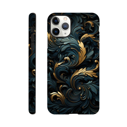 Black and gold art deco pattern- Phone Case sturdy