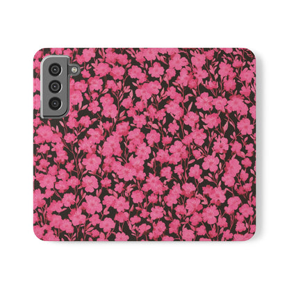 Floral Flip Cases for Phones, Cute Floral Phone Wallet, Gift for Her, Trendy Phone Accessories, Mother's Day Gift, Phone Protection