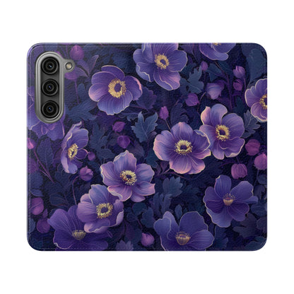 Floral Print Flip Case for Phone, Elegant Protective Cover, Stylish Wallet Case, Ideal Gift for Her, Trendy Cell Phone Accessory