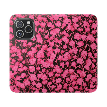 Floral Flip Cases for Phones, Cute Floral Phone Wallet, Gift for Her, Trendy Phone Accessories, Mother's Day Gift, Phone Protection