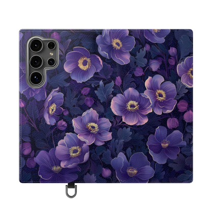Floral Print Flip Case for Phone, Elegant Protective Cover, Stylish Wallet Case, Ideal Gift for Her, Trendy Cell Phone Accessory