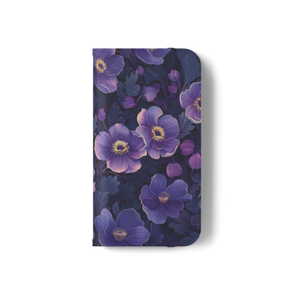 Floral Print Flip Case for Phone, Elegant Protective Cover, Stylish Wallet Case, Ideal Gift for Her, Trendy Cell Phone Accessory