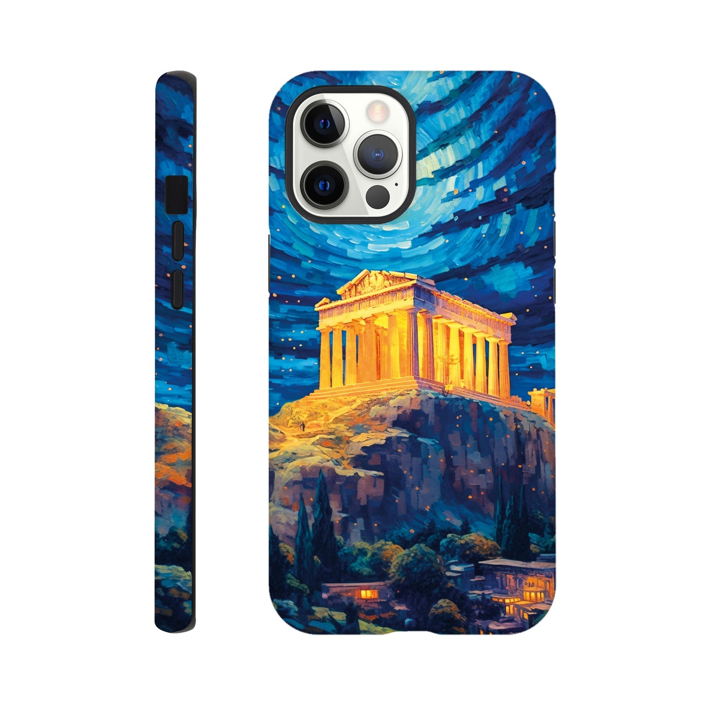 Akropolis van Athene at night in Van Gogh style - Phone case sturdy
