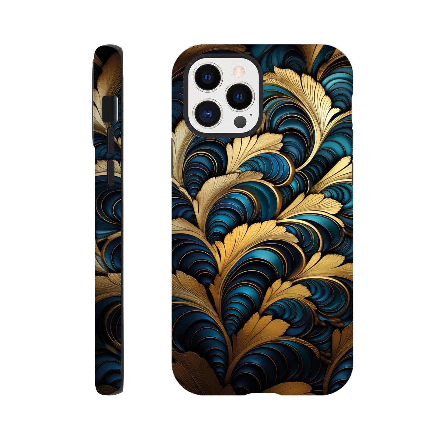 Blue and Gold art deco pattern - Phone Case sturdy