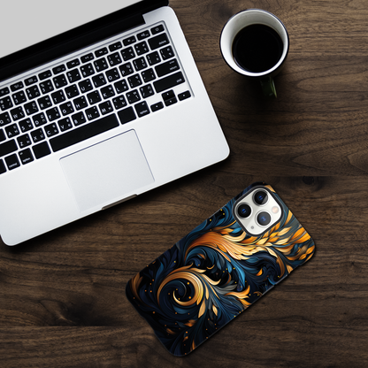 Gold and blue art deco pattern - Phone Case sturdy