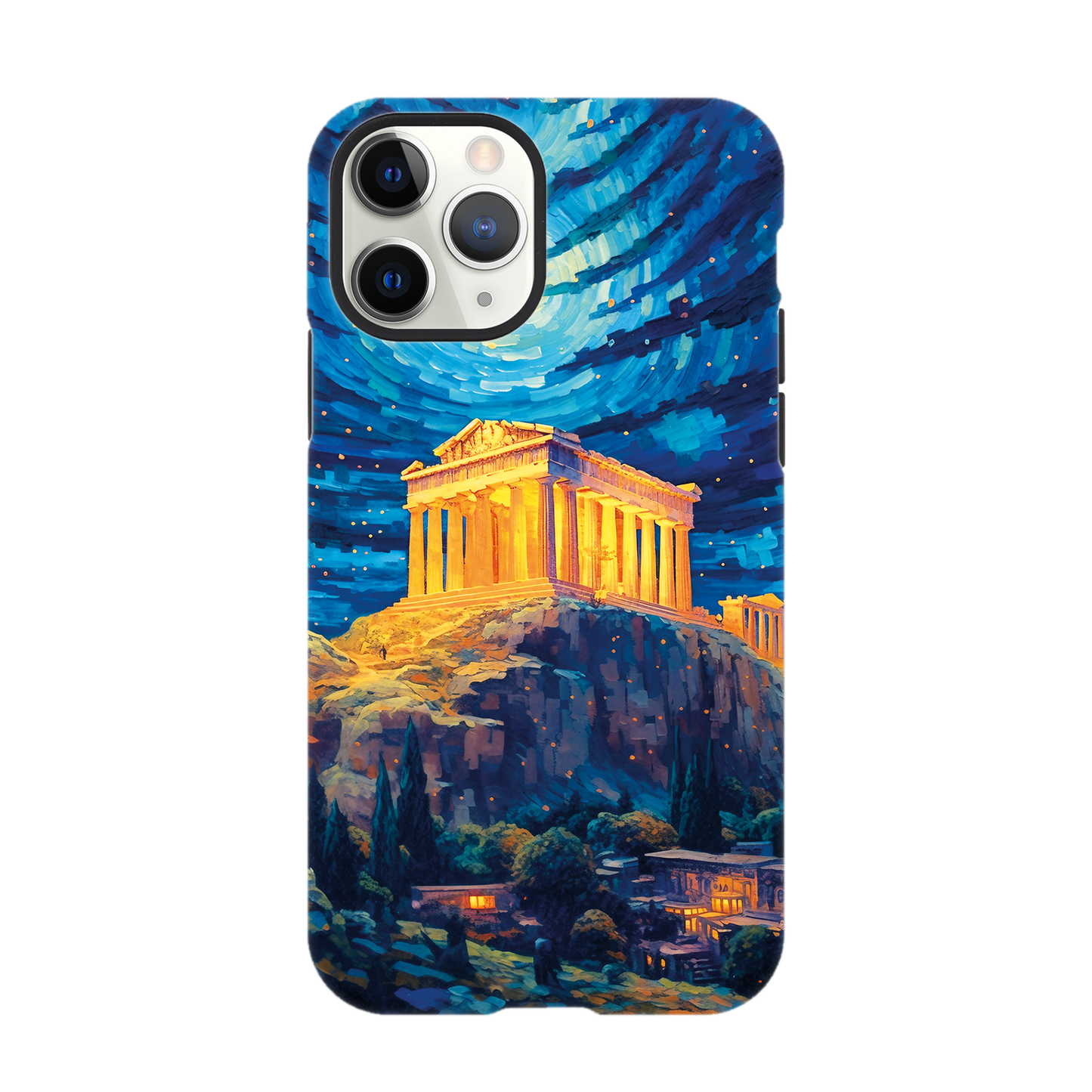 Akropolis van Athene at night in Van Gogh style - Phone case sturdy