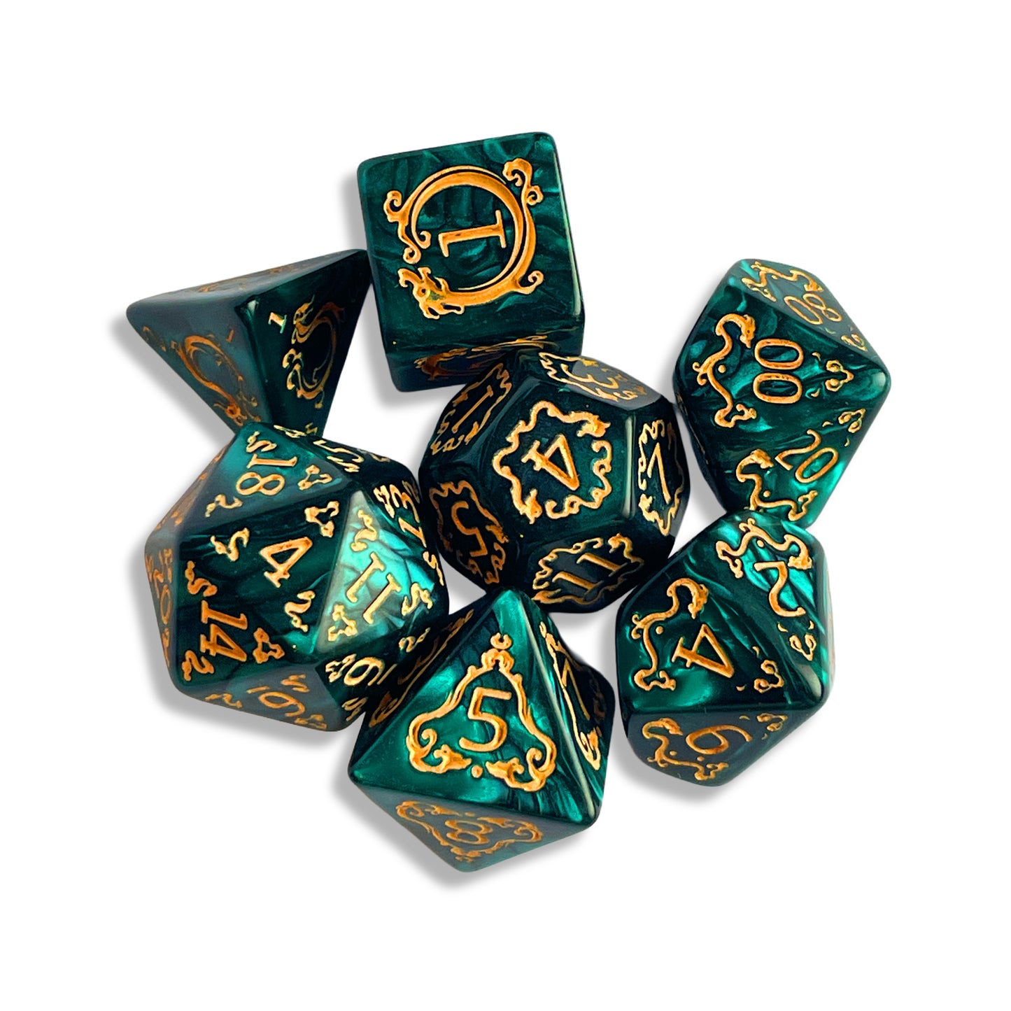 Emerald Green D&D Dice | Gem-Inspired RPG Dice Set