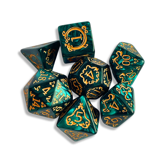 Emerald Green D&D Dice | Gem-Inspired RPG Dice Set