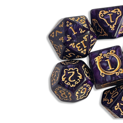 Deep Purple D&D Dice | Dark Fantasy RPG Dice Set