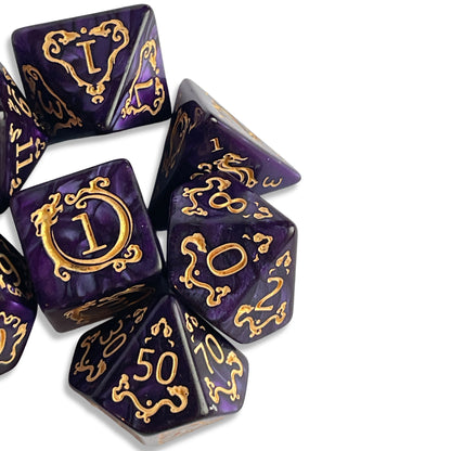 Deep Purple D&D Dice | Dark Fantasy RPG Dice Set