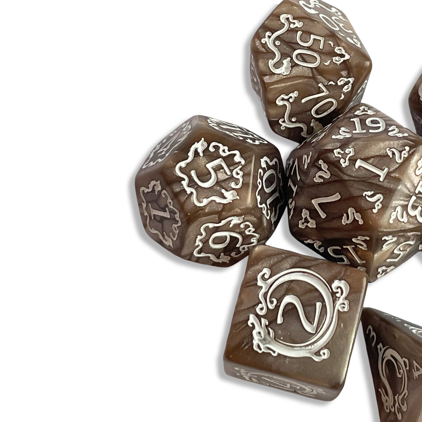 Chocolate Brown D&D Dice | Earth-Tone RPG Dice Set