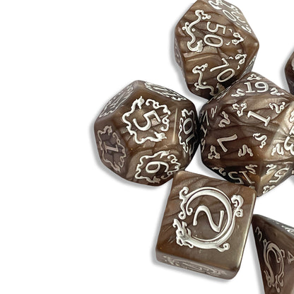 Chocolate Brown D&D Dice | Earth-Tone RPG Dice Set