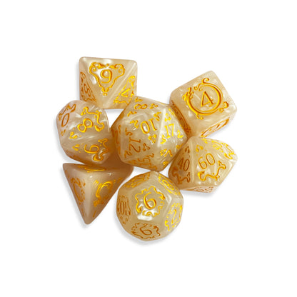 Bone Pearl White D&D Dice | Elegant Polyhedral RPG Dice