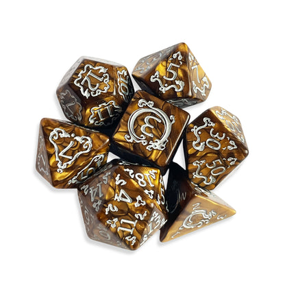 Pearl Brown D&D Dice | Shimmer Earth-Tone RPG Dice