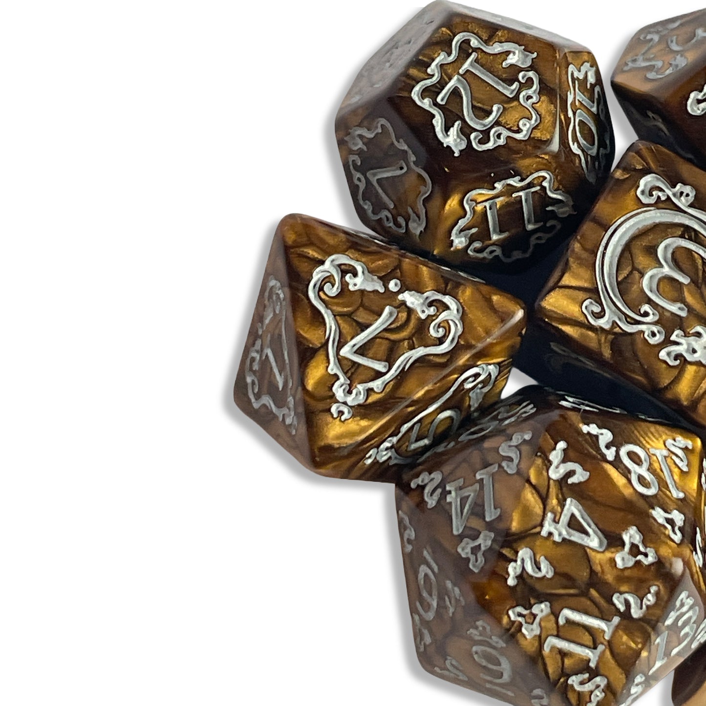 Pearl Brown D&D Dice | Shimmer Earth-Tone RPG Dice