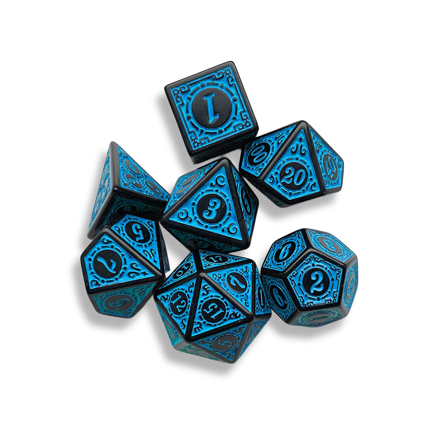 Black & Blue D&D Dice Set | Polyhedral RPG Dice for Dungeons & Dragons