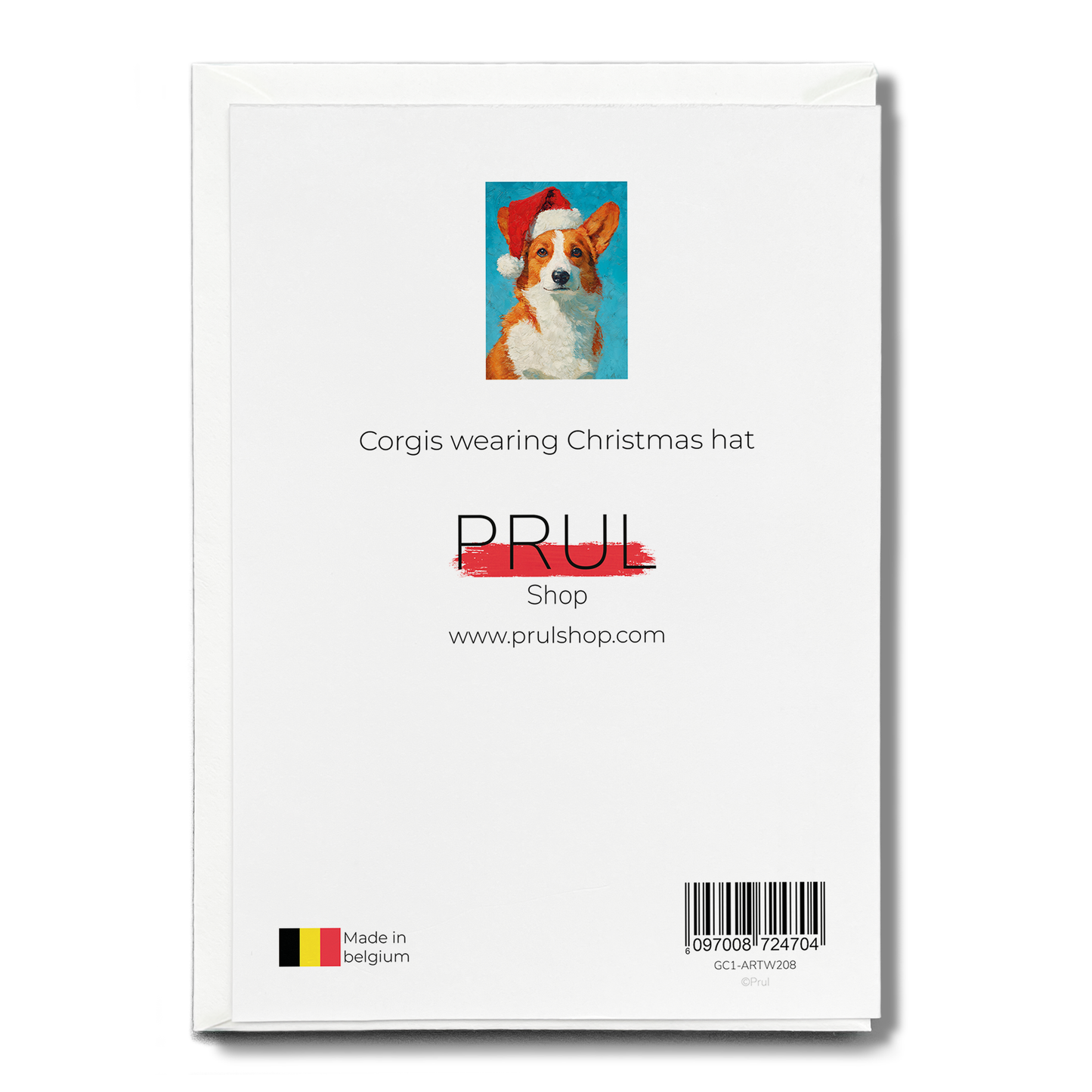 Corgis wearing Christmas hat - Greeting Card
