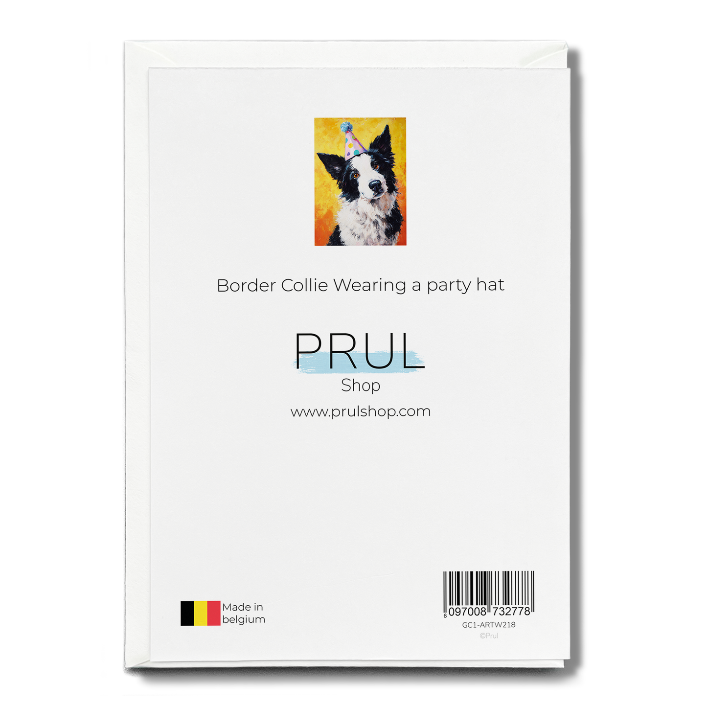 Border Collie Wearing a party hat - Greeting Card