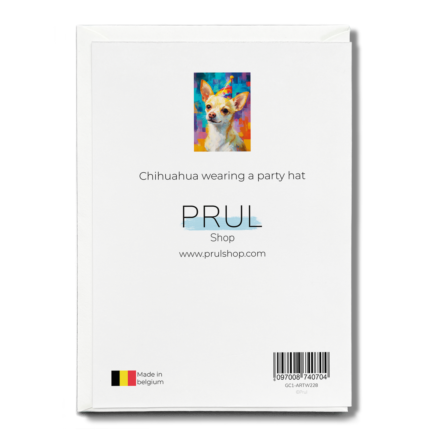 Chihuahua wearing a party hat - Greeting Card