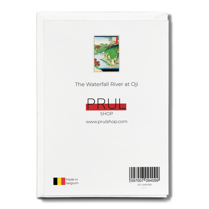 The Waterfall River at Oji - Greeting Card