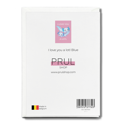 I love you a lotl Blue - Greeting Card