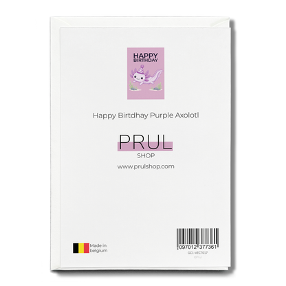 Happy Birtdhay Purple Axolotl - Greeting Card