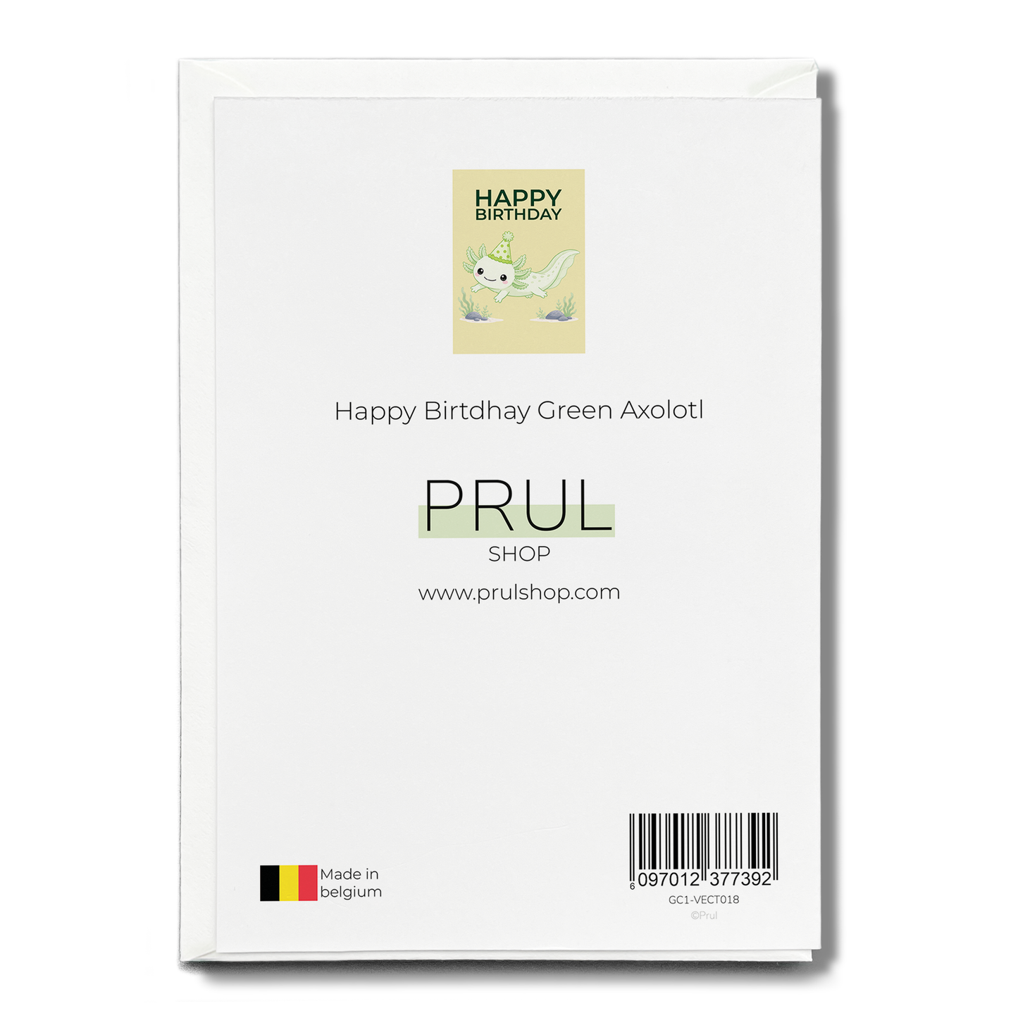 Happy Birtdhay Green Axolotl - Greeting Card