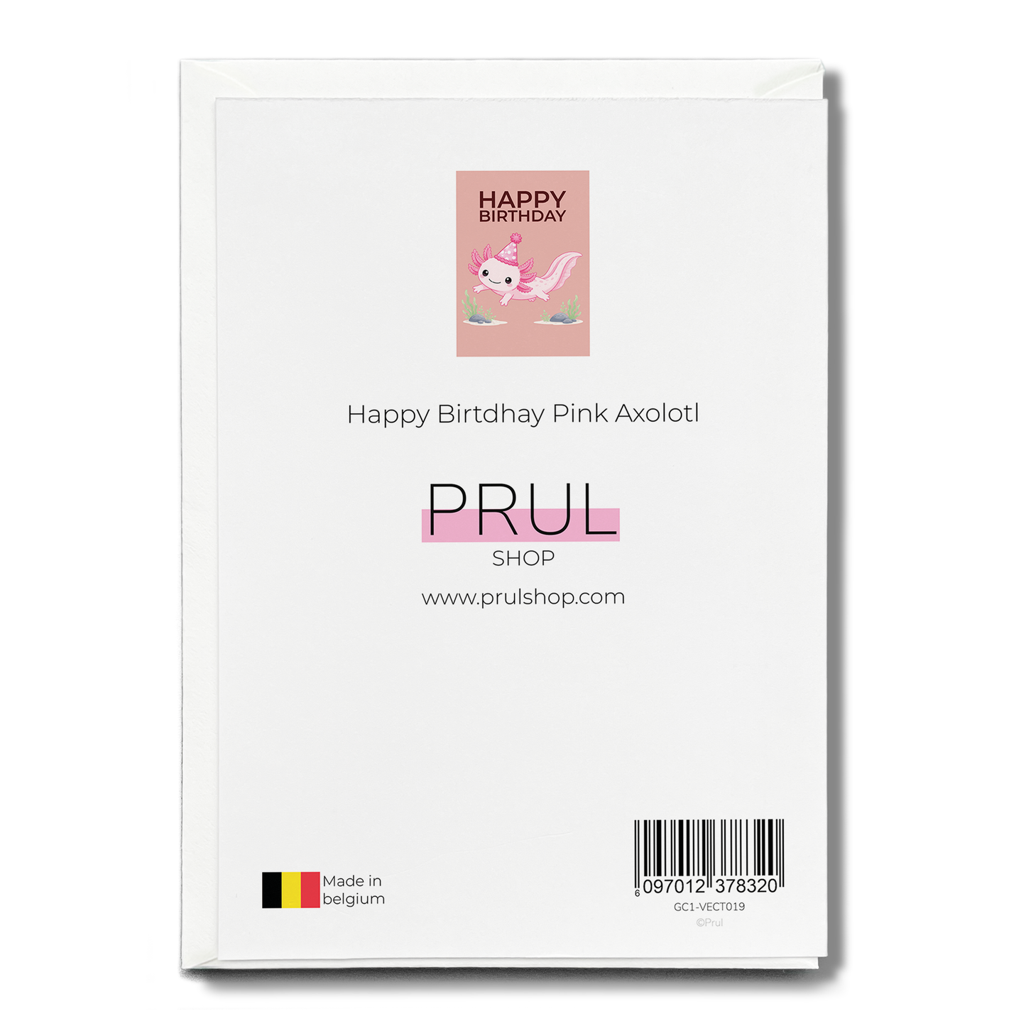 Happy Birtdhay Pink Axolotl - Greeting Card