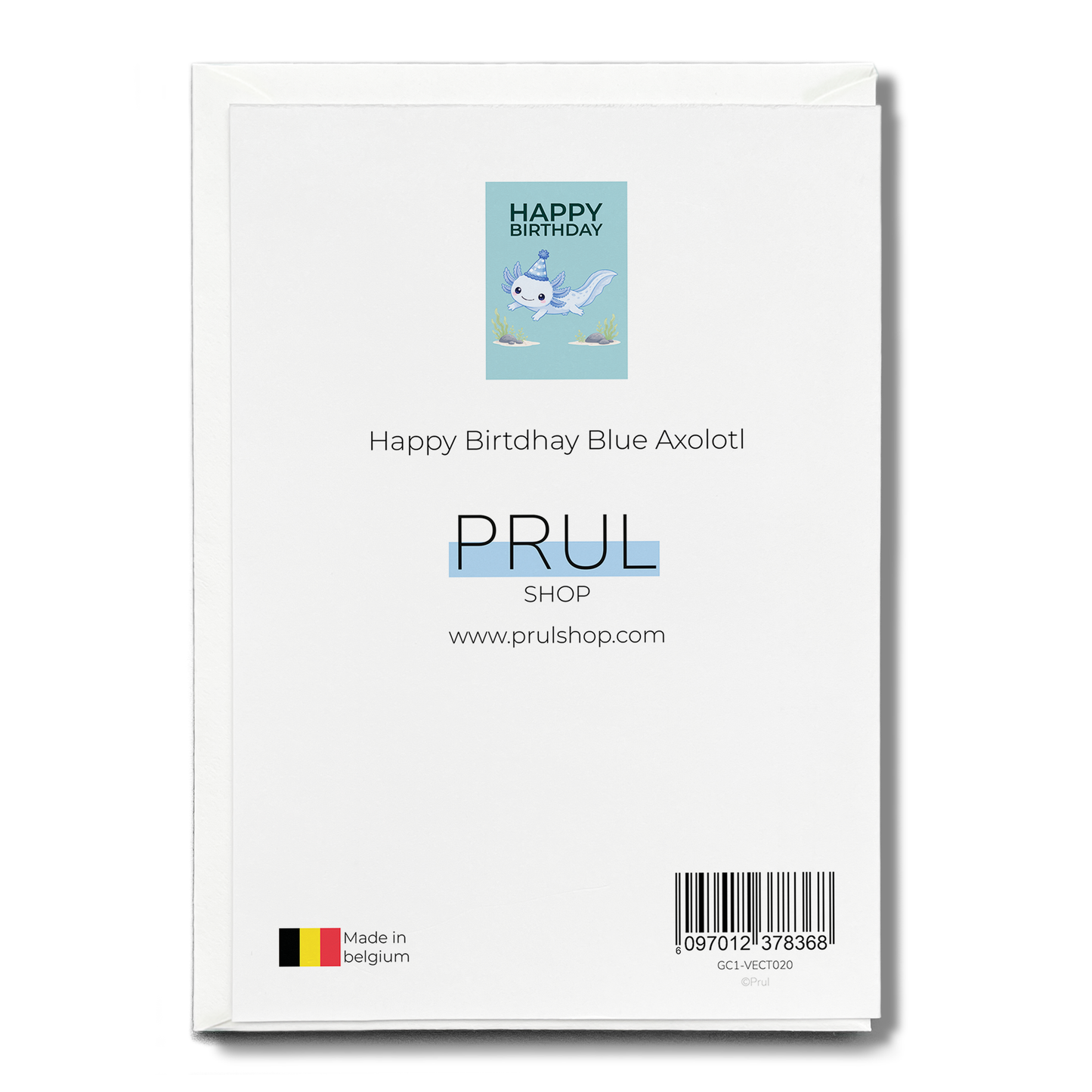 Happy Birtdhay Blue Axolotl - Greeting Card