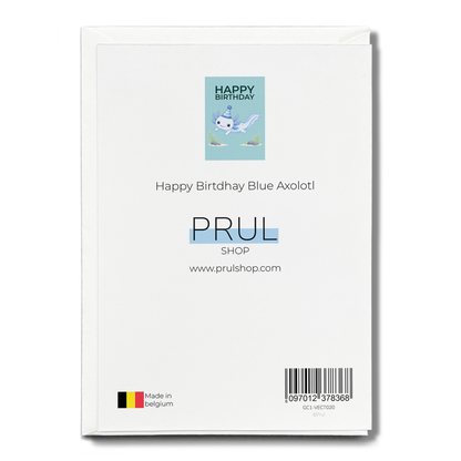 Happy Birtdhay Blue Axolotl - Greeting Card