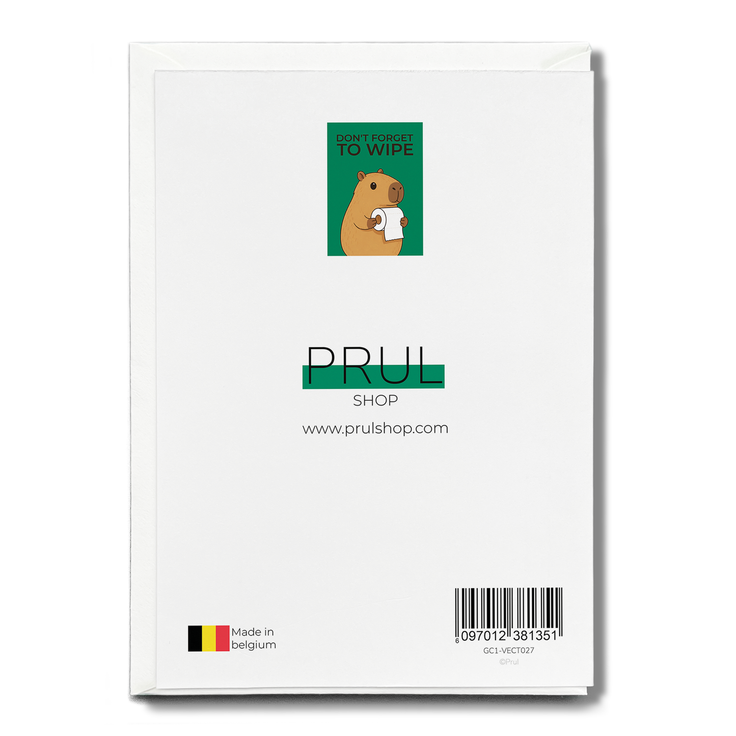 Don't forget to wipe capybara Green - Greeting Card