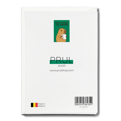 Don't forget to wipe capybara Green - Greeting Card
