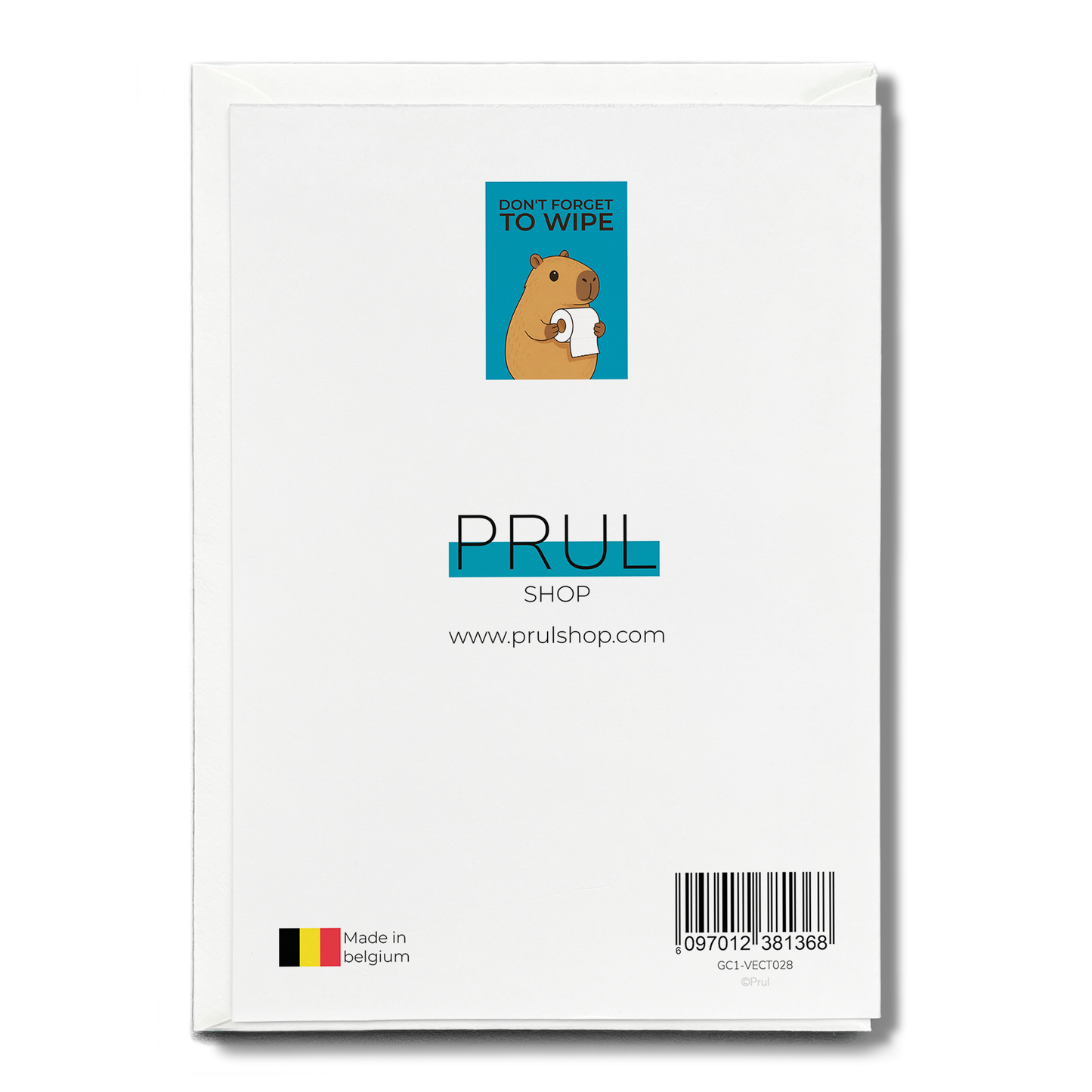 Don't forget to wipe capybara Blue - Greeting Card