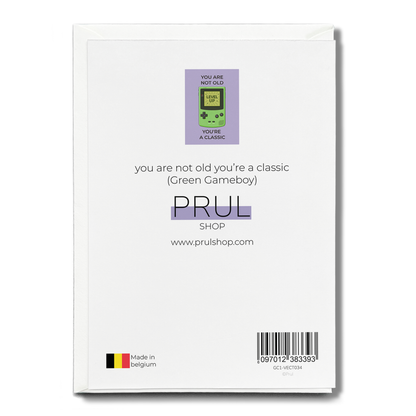 you are not old you're a classic (Green Gameboy) - Greeting Card