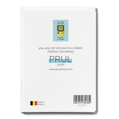 you are not old you're a classic (Yellow Gameboy) - Greeting Card