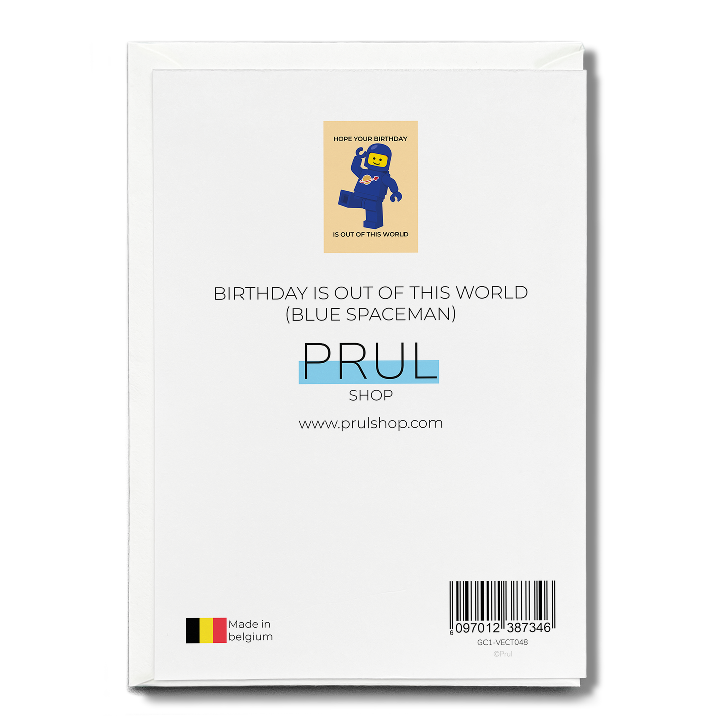 Birthday is out of this world (Blue spaceman) - Greeting Card