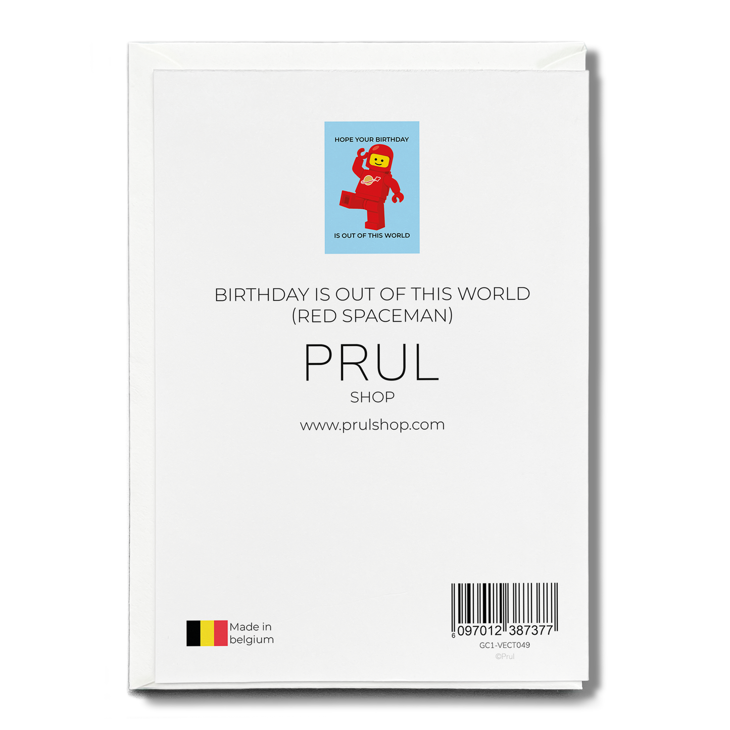 Birthday is out of this world (Red spaceman) - Greeting Card