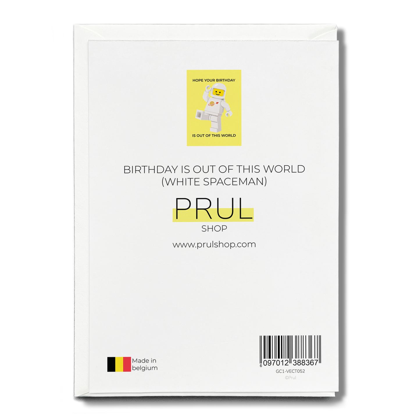 Birthday is out of this world (White spaceman) - Greeting Card