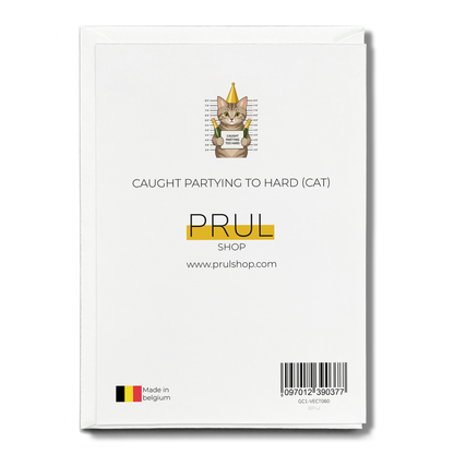 Caught partying to hard (cat) - Greeting Card
