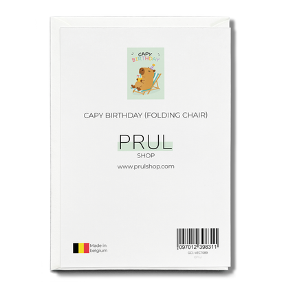 Capy birthday (Folding chair) - Greeting Card