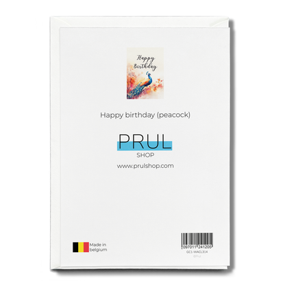 Happy birthday (peacock) - Greeting Card