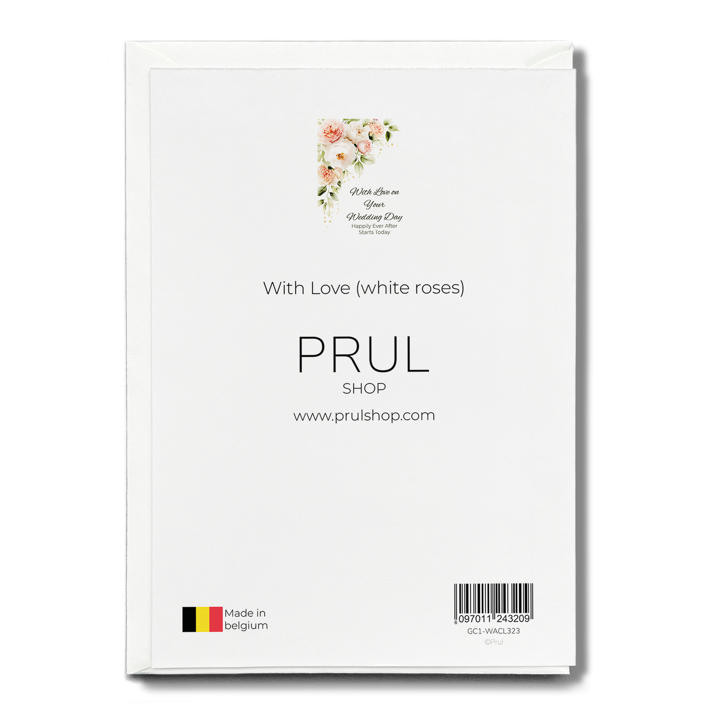 With Love (white roses) - Greeting Card