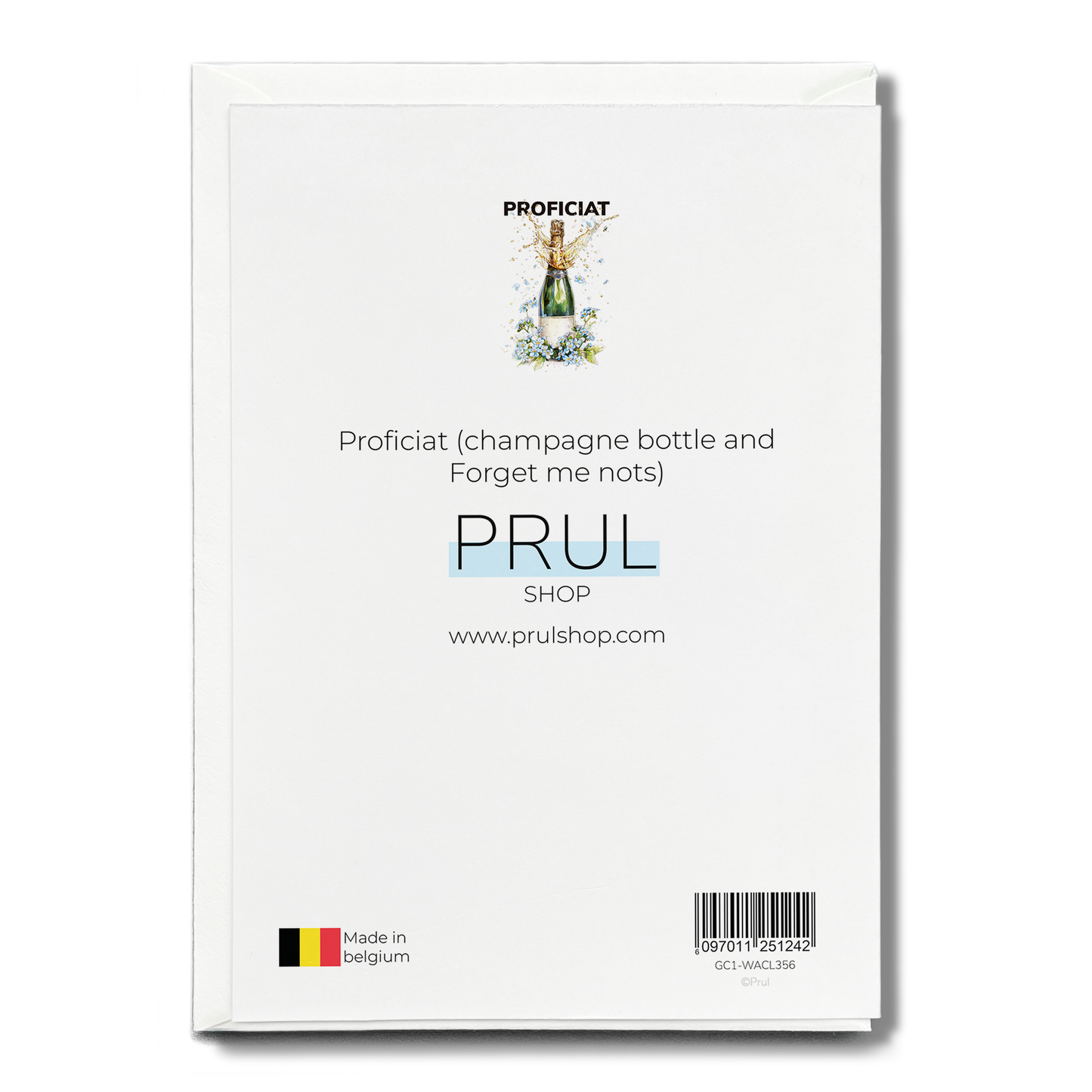 Proficiat (champagne bottle and Forget me nots) - Greeting Card