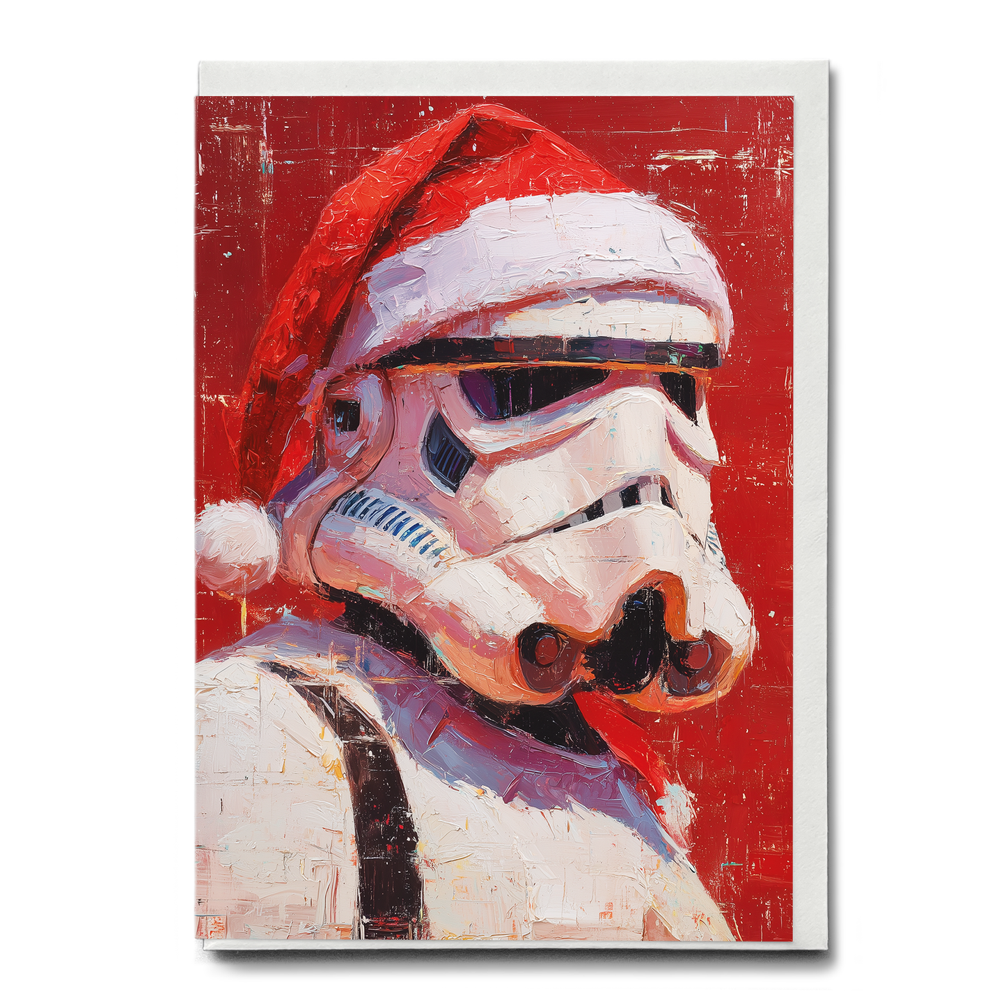 Storm Trooper wearing Christmas hat - Greeting Card
