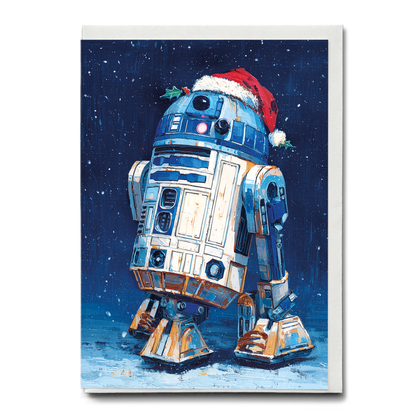 R2-D2 wearing Christmas hat - Greeting Card