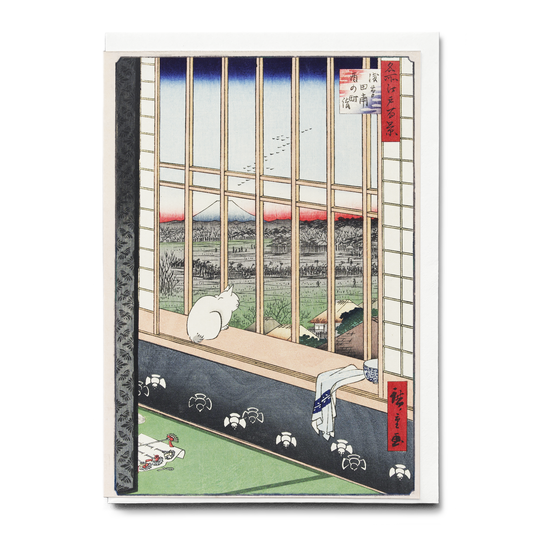 Revelers Returned from the Tori no Machi Festival at Asakusa - Greeting Card